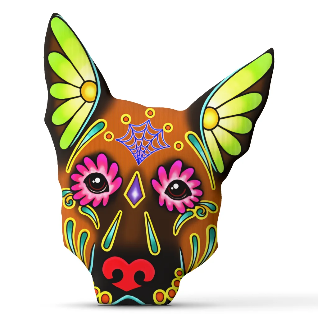 Day of the Dead German Shepherd Funny Pillow Cushion Irregular Stuffed Throw Pillow Home Decor Gift Sofa Bed