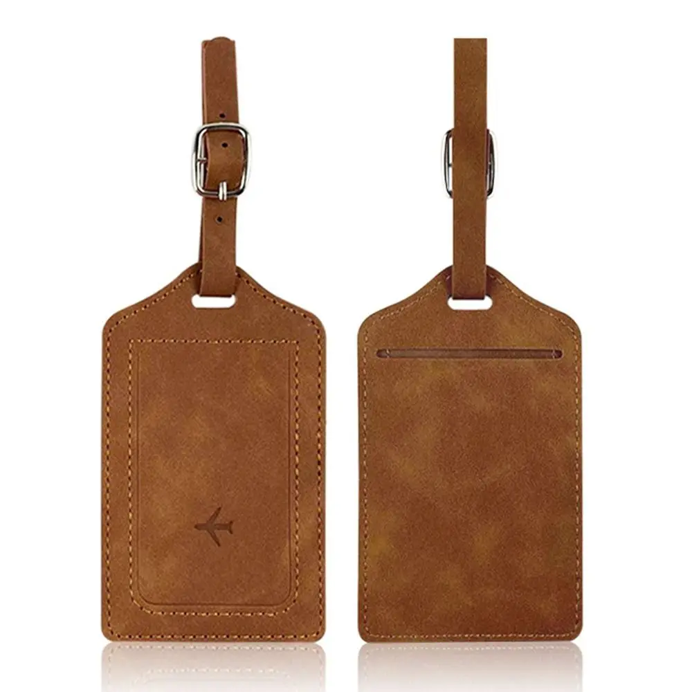 Fashion Leather Luggage Tag Travel with Signature Paper Boarding Tags Universal Portable Travel Accessories Men Women