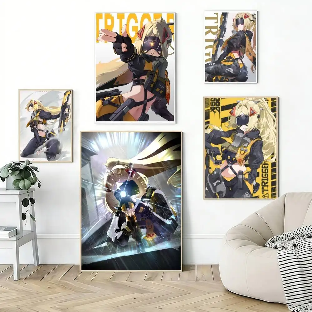 Game Zenless Zone Zero Trigger Poster Self Adhesive Decoration Bedroom Home Wall Sticker Prints Painting Living Room Office