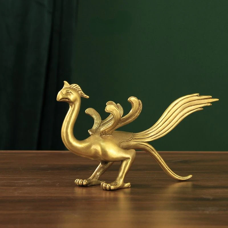 Imagem -05 - Cobre Quatro Animais Ornamento Espírito Besta Dragão Verde Tigre Branco Vermilion Pássaro Xuanwu Esculturas