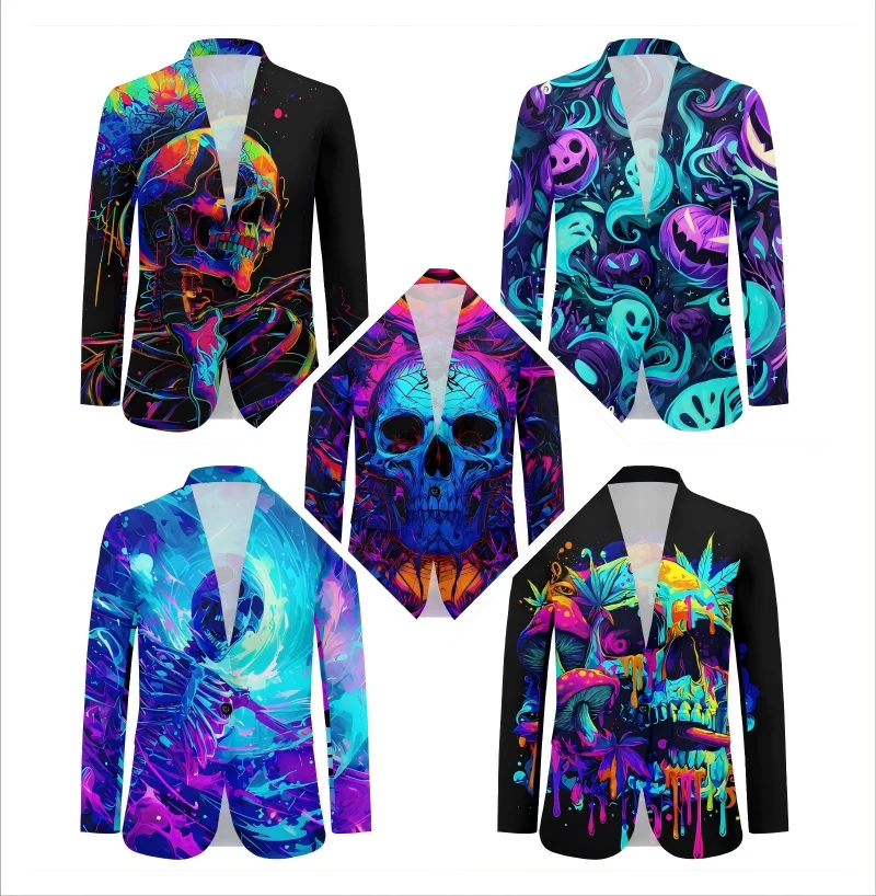 

Gothic Y2K Women's Blazer Streetwear Party Club Elegant Halloween Fashion Shirts Top Casual Button Shirts