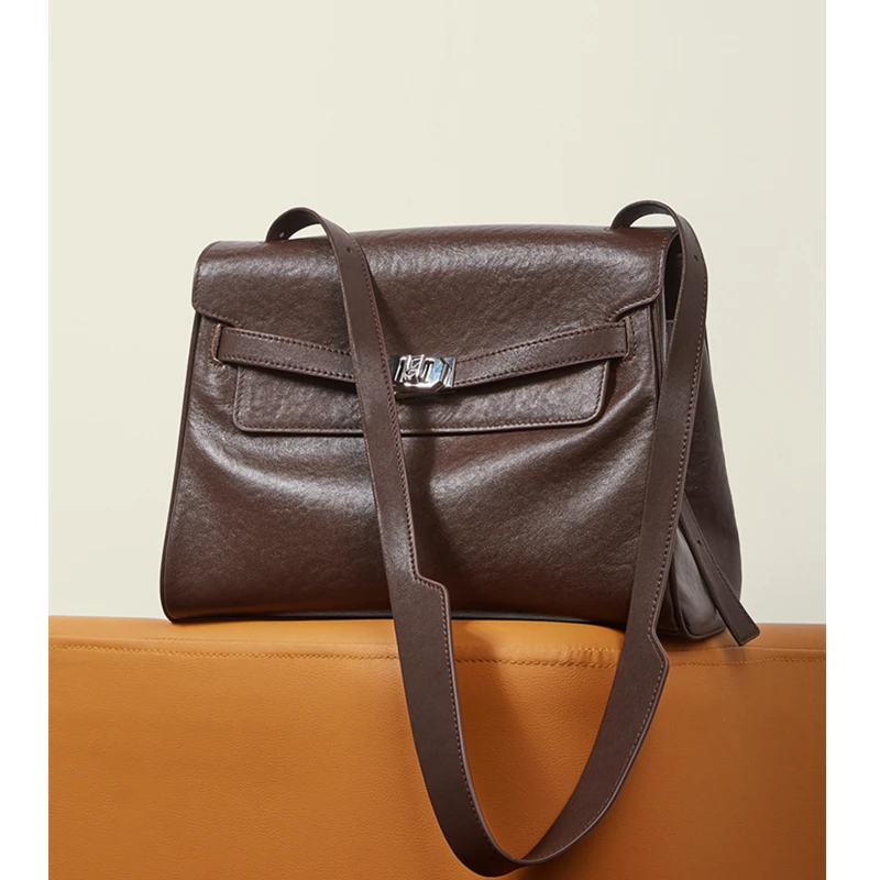 

Hifashion из натуральной яловой кожи, сумки на плечо для женщин, 2024, роскошные дизайнерские сумки-мессенджеры, офисные женские сумки