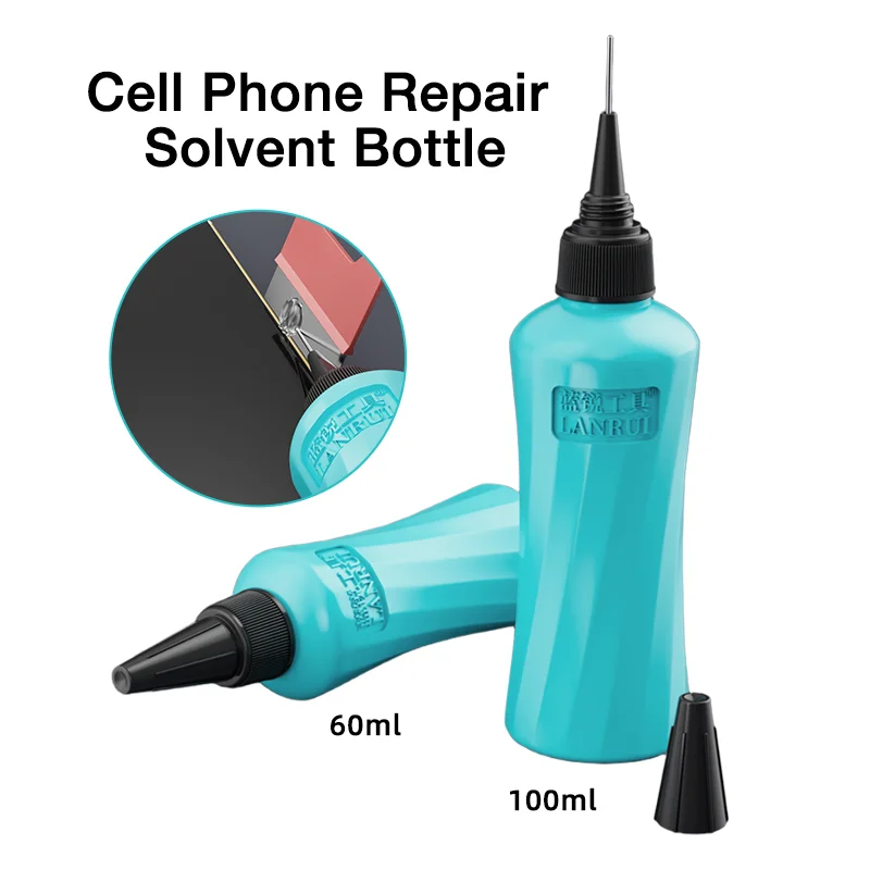 LANRUI M110 botella de solvente 60/110ml cubierta doble interior y exterior estable a prueba de fugas adecuada para quitar la botella de solvente de pantalla