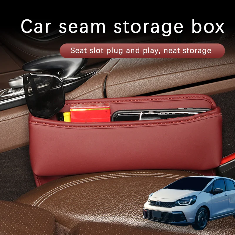 

Car Seat Gap Storage Box Driver Front Auto Seat Gap Filler Organizer Wallet Keys Card Storage Box For Honda JAZZ