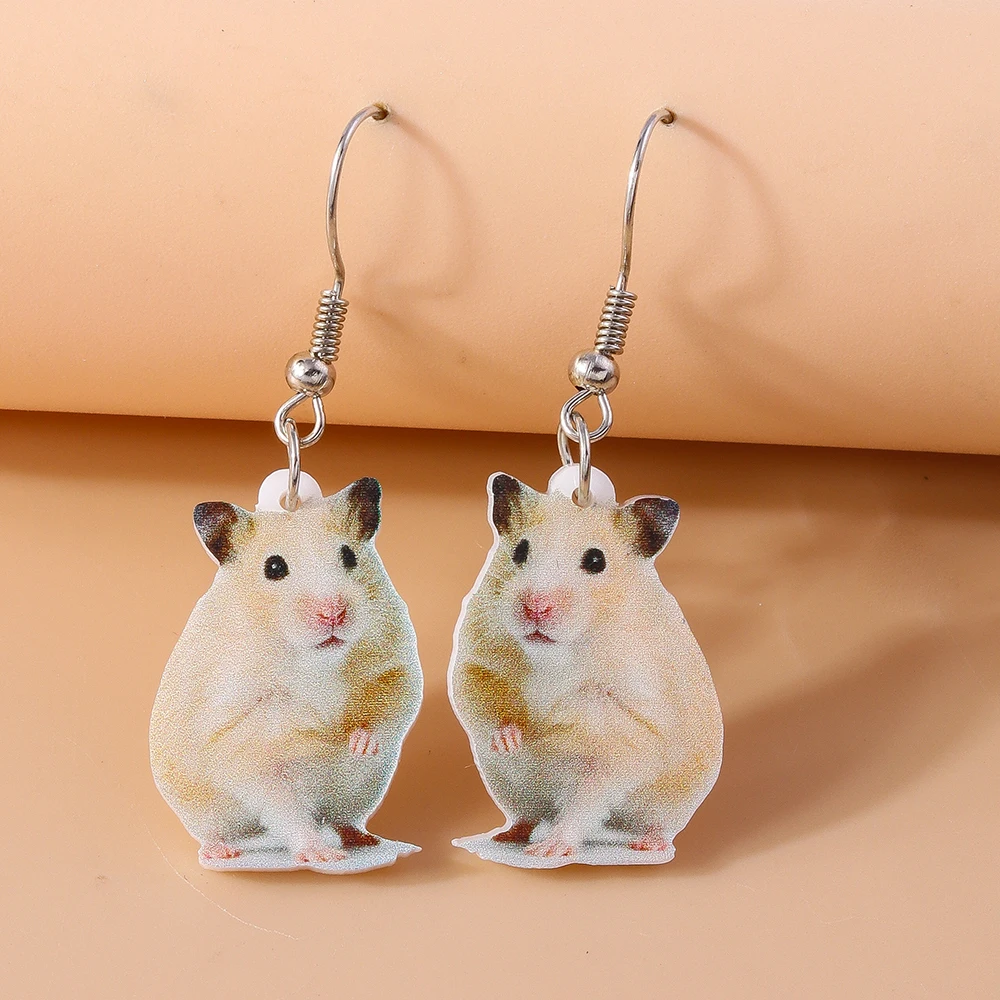 Aihua neue lustige Acryl Tier Ohrringe niedlichen Küken Maus Katze Labrador Hund Kaninchen Kuh Zebra Ohrringe für Frauen Schmuck Geschenke – Detail 7