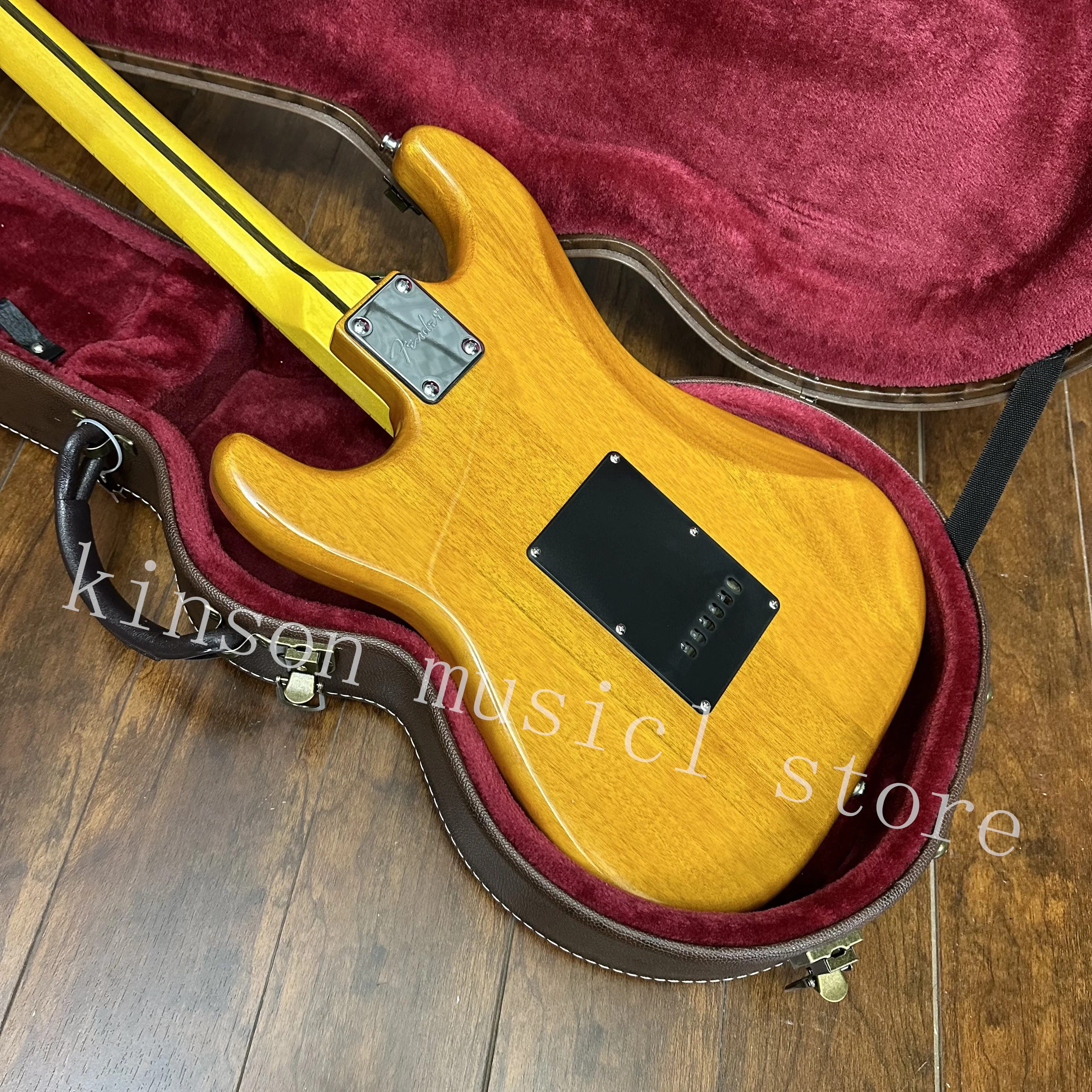 Transparent yellow Electric Guitar 3S Pickup Maple Fretboard Chrome Hardware