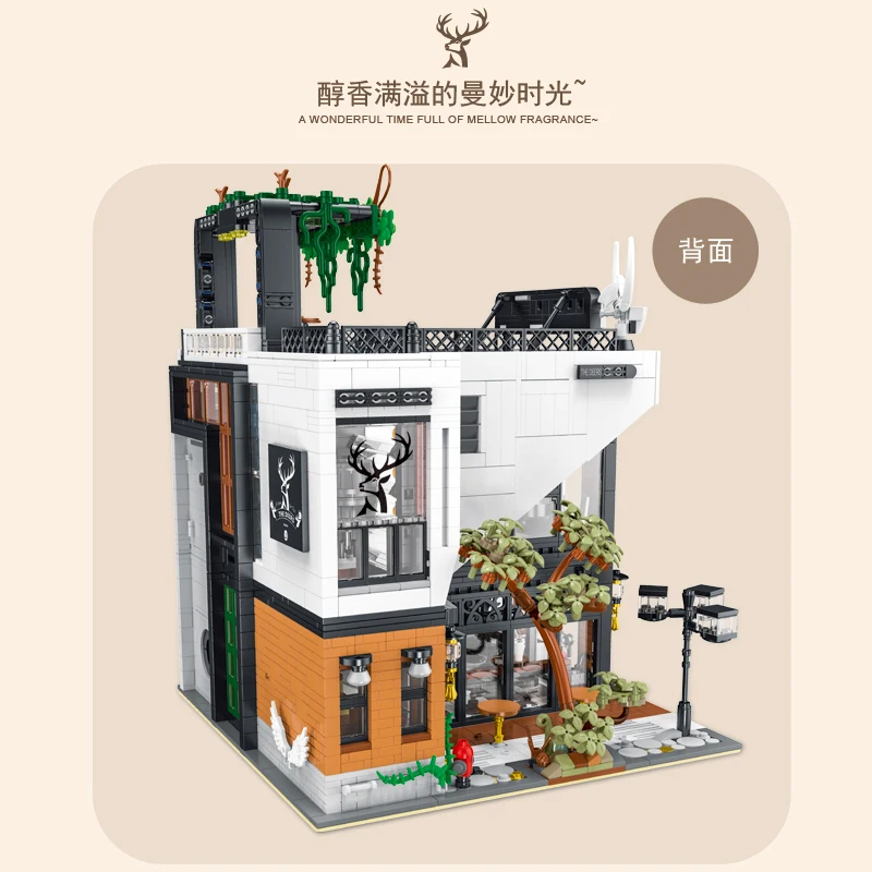 Auf Lager 10208 Moc City Geweih Lane Bausteine Montage Street View Haus Ziegel Modell Kinderspiel zeug Weihnachts geschenk Set