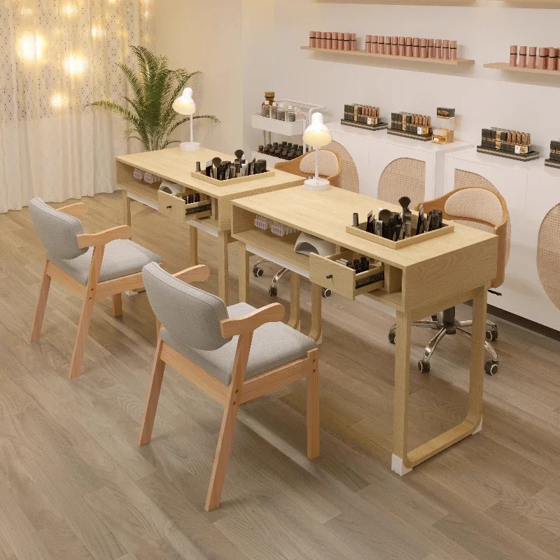 Compact European Nail Table Drawer Stickers Equipment Room Nail Table Vacuum Station Service Tavolo Manicure Unique Furniture