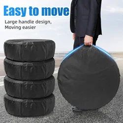 1PCS Polyester Tire Cover Storage Bags 13-23IN Car Spare Tire Cover Case Vehicle Tyre Snowproof Dust-proof Protector Styling