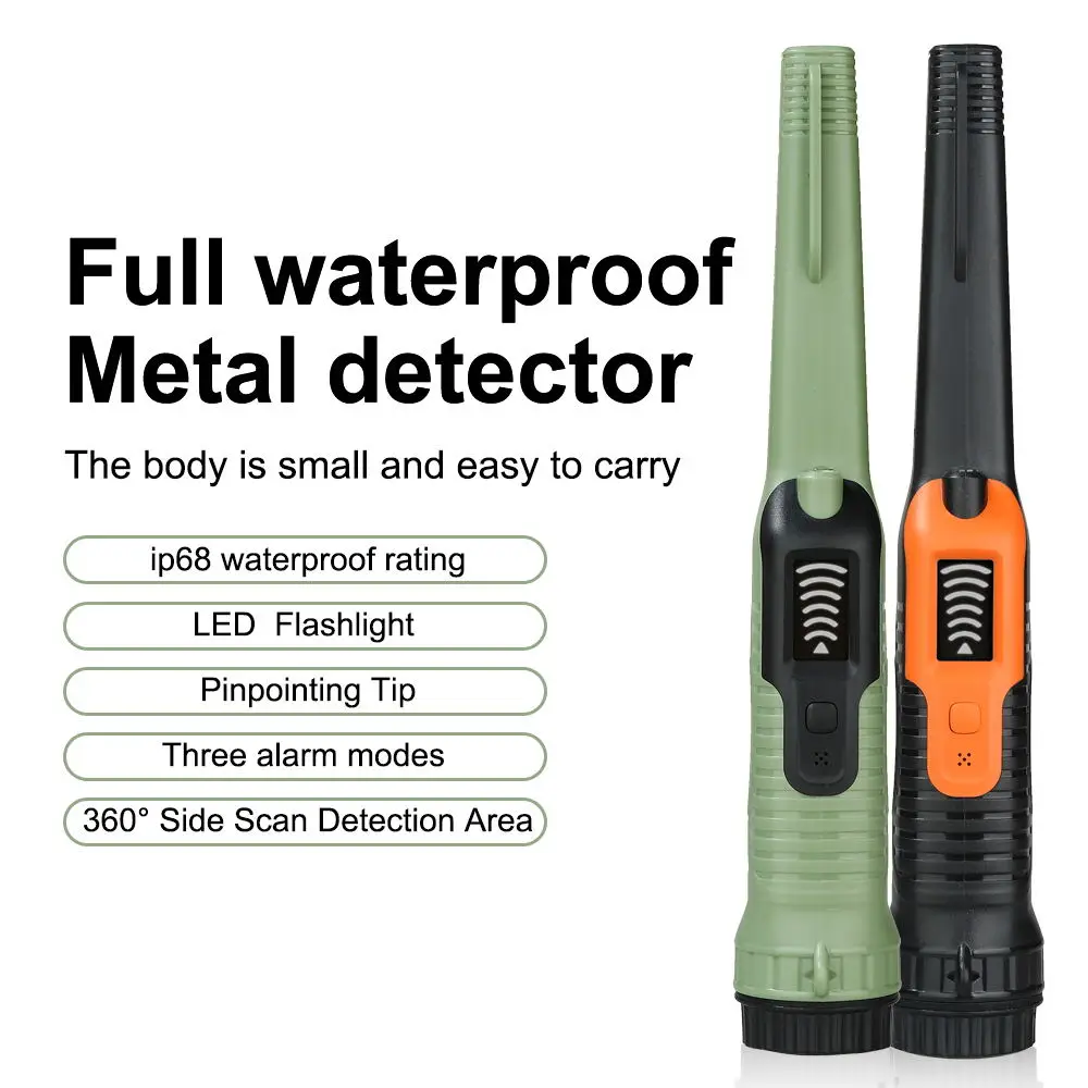 LCD Display Metal Detector Pinpointer, Professional Waterproof Handheld Pointer Wand 3 Modes Search Treasure Pinpointing Finder