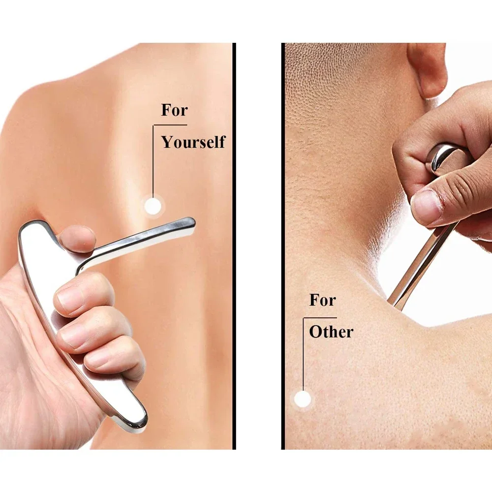 Stainless Steel Manual Deep Tissue Massage Tool Trigger Point Massage T-Bar Full Body Massage Tool Foot Fascial Relaxation