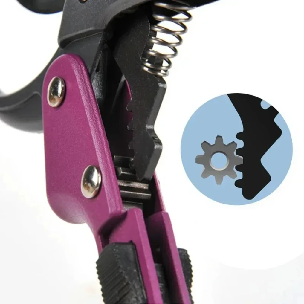 SK5 High Carbon Steel Gear Driven Scissors for Less Effort Garden Bypass Tree Rough Pruning Scissors