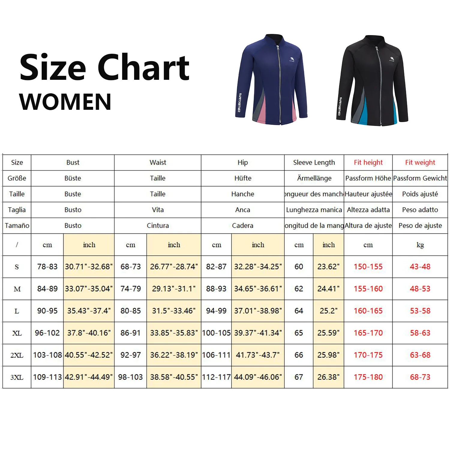 Oulylan Swimming Swimsuit Split Surfing Jacket Pants 2MM Women Diving Suit Diving Jacket Wetsuit for Snorkeling Scuba