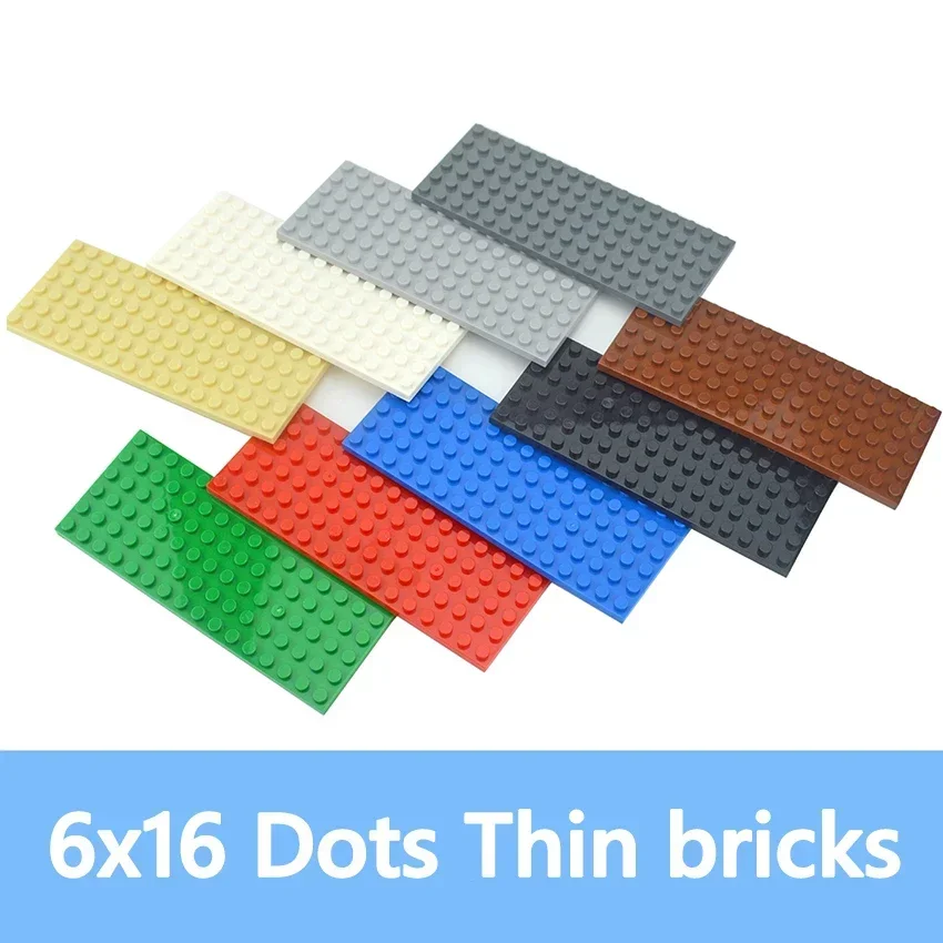 6pcs Thin Figures Bricks DIY Building Blocks Assembles Particles 6x16 Dots Size Compatible With 3027 Educational Creative Toys