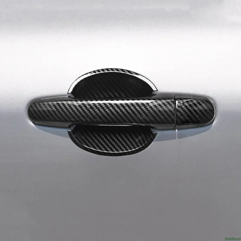 Chrome Carbon Fiber Car Door Handle Cover Bowl Trim For Toyota Ractis 2005 2006 2007 2008 2009 2010 Styling Accessories