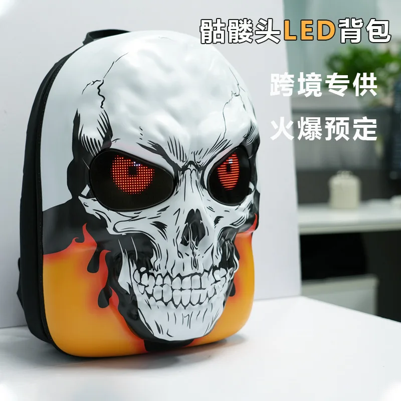 

Светодиодный рюкзак 3D с жестким корпусом для мотоциклистов, с программируемыми глазами, управлением через приложение, водонепроницаемый, для путешествий и езды