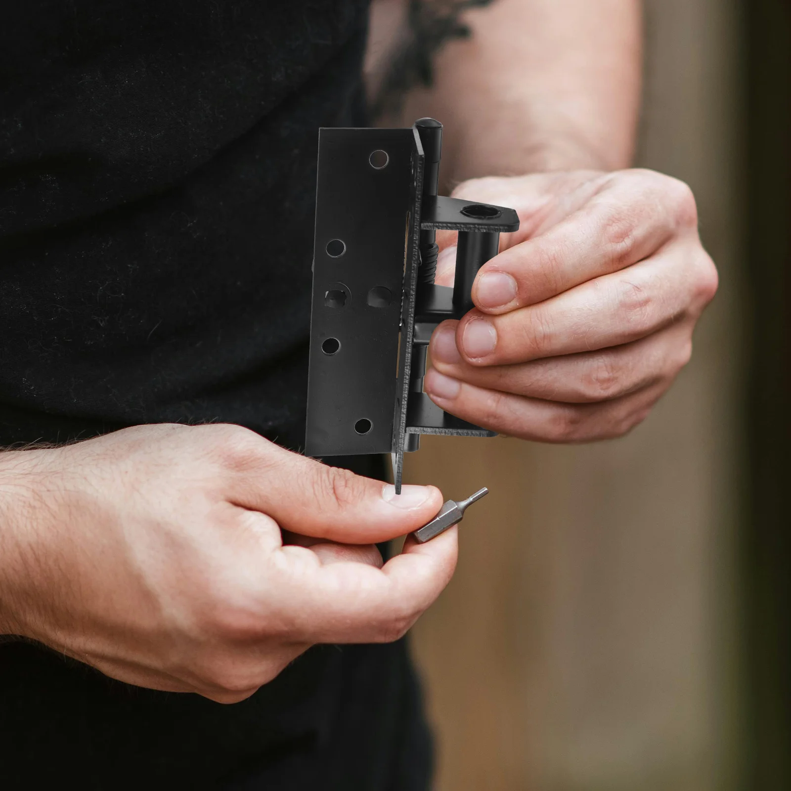 

Automatic 90 Degree Black Door Closing Hinge Invisible Rebound Spring Self Closing Heavy Duty Door Closer Hinge for Garage