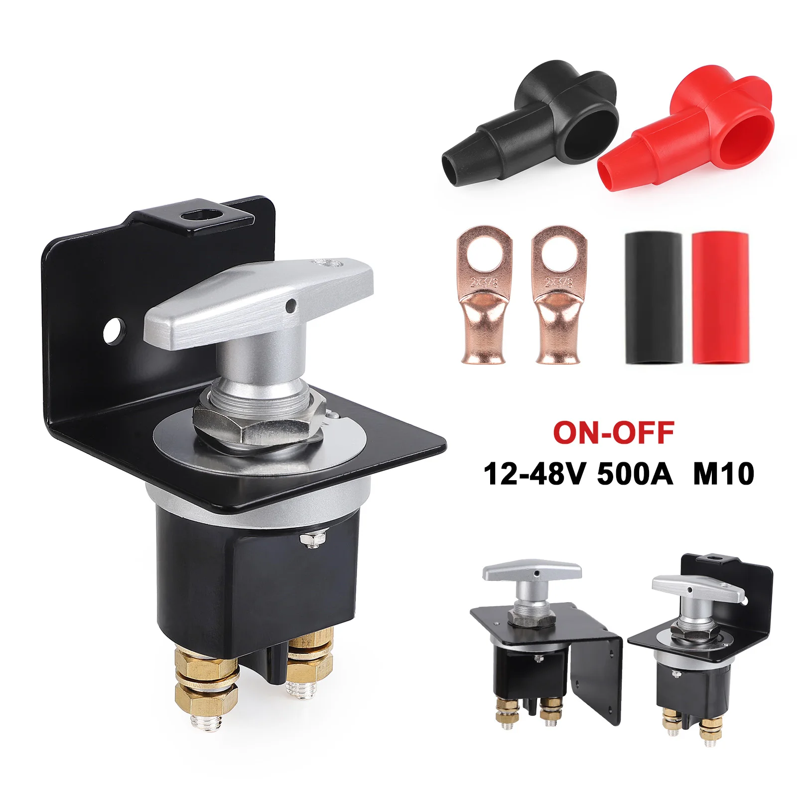 Disconnect Isolator Cutoff Stud M10 For RV Camper Van Truck Boat 1500A Heavy Duty Battery Kill Switch Kit  With Locked Plate
