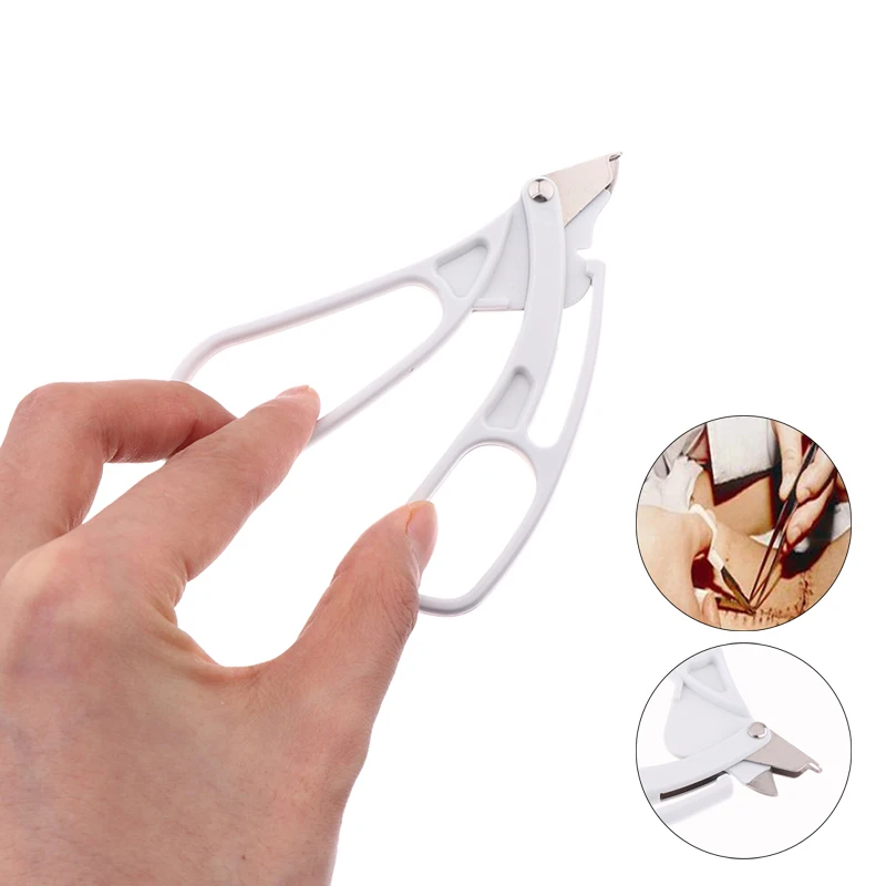 

1 шт., белый одноразовый степлер для кожи, машинка для стрижки ногтей, хирургический инструмент для удаления швов на кожу, инструмент для удаления ногтей из нержавеющей стали + пластика