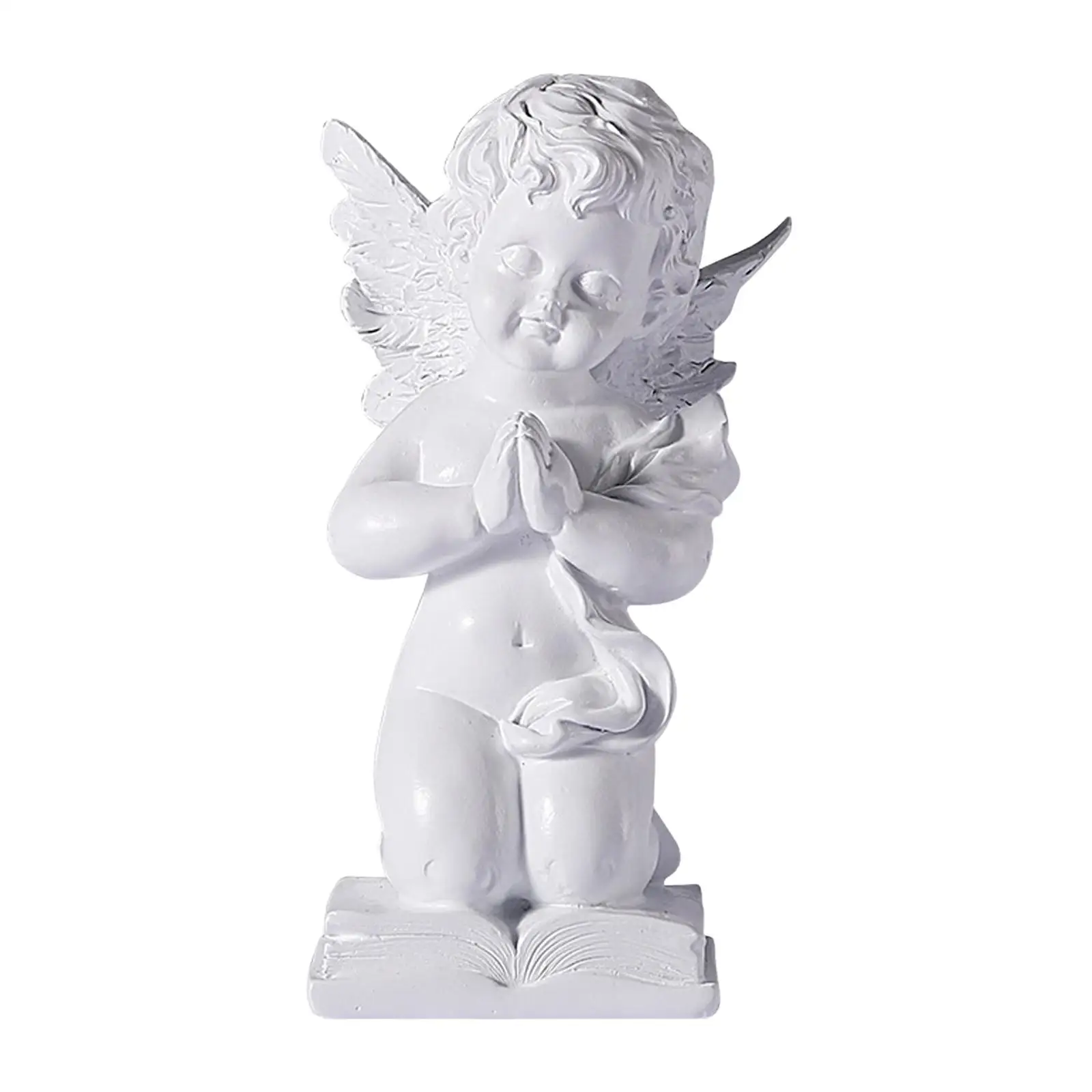 Resin Sculpture Cherub Praying Figurine Collectible Ornament Baby