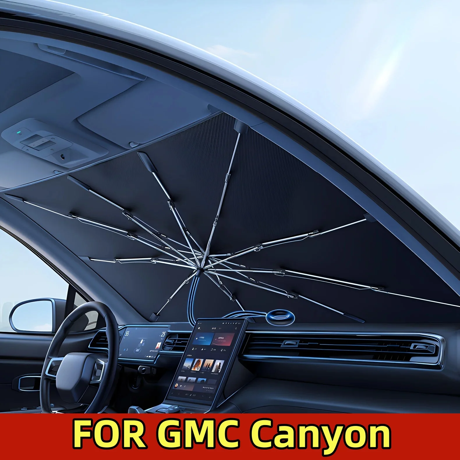 

ДЛЯ GMC Canyon Автомобильный зонтик от солнца, тянущая веревка, ручка от царапин, переднее лобовое стекло, зонтик от солнца - модернизация двухслойной ткани