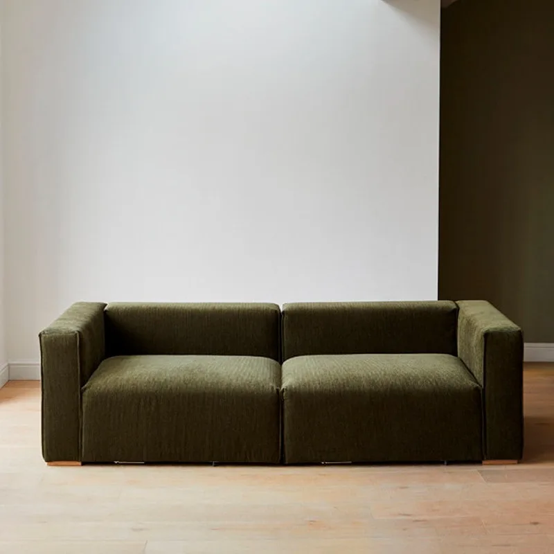 Nordic Japanese corduroy fabric sofa module French retro style light luxury small apartment living room model room simple
