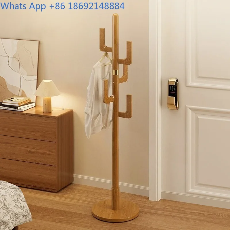 Cactus Coat Rack Round Disc Floor-standing Solid Wood Clothes Rack Thickened Bedroom Coat Rack