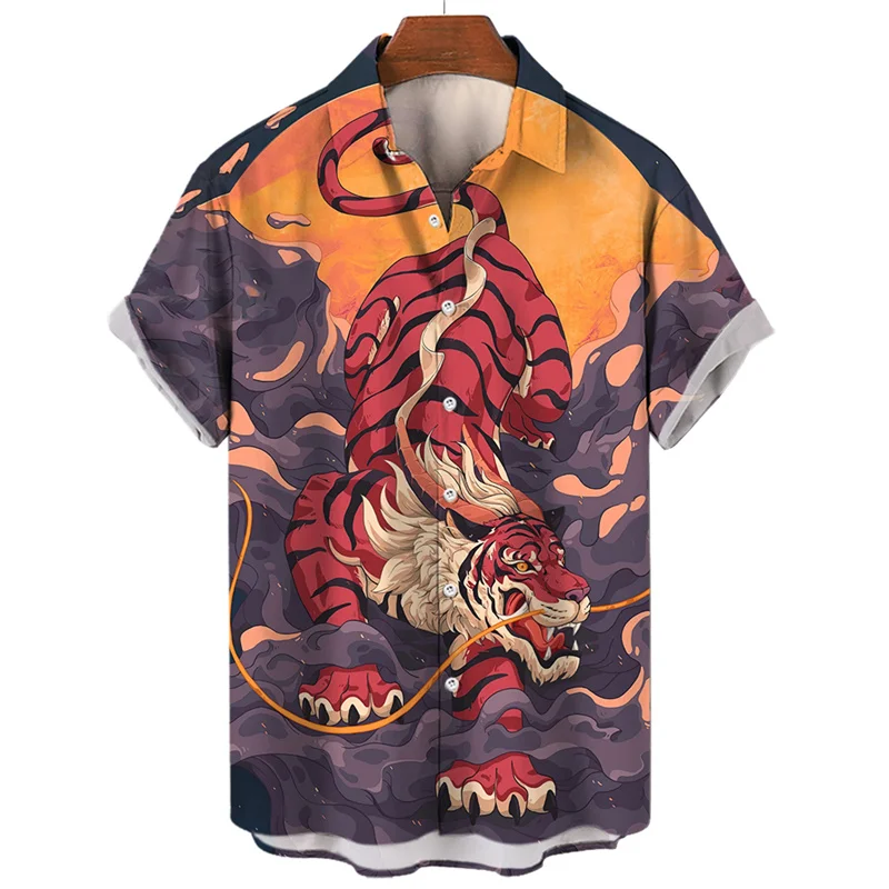 Men\'s Animal Reserva Floral Oversized Hawaiian Shirt For Men Clothing Pictures Print Vacation Designer Dazn Fashion New Camisa