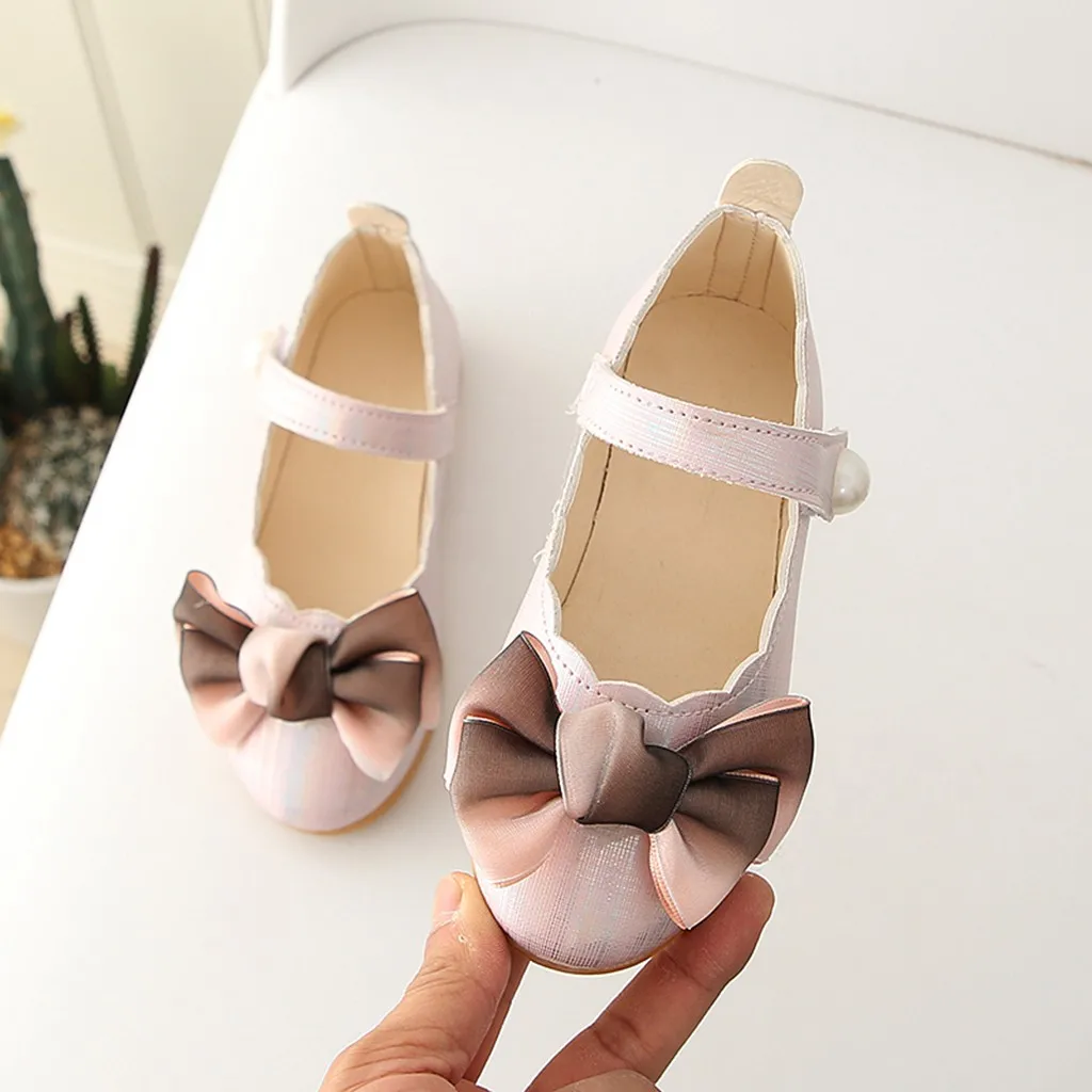 Little Girls Leather Shoes Toddler Girls Shoes Fashion Solid Color Children Bow Kid Sandals For Girls Princess Shoes 2025