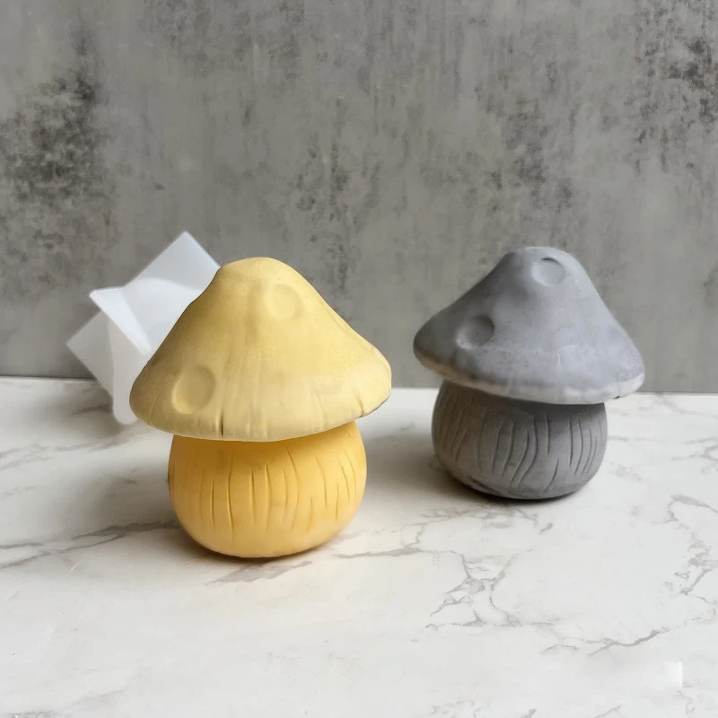 DIY Resin Mushroom Jar Silicone Mold, Concrete Seasoning Jar Making Tool, Scented Candle Burning Cup, Diffuser Stone Storage Box