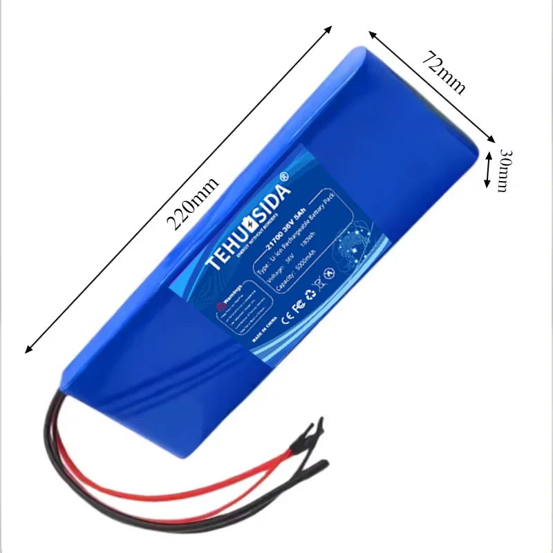 36V 5000mAh 21700-10S1P Rechargeable Lithium-ion Battery with Built-in 20A BMS for 250W-500W Electric Scooters