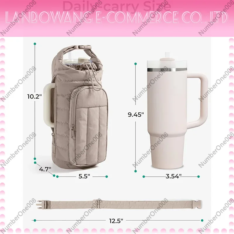 Outdoor Sports Down Water Bottle Bag Portable Large Capacity Crossbody Water Cup Bag Travel Thermos Cup Cover