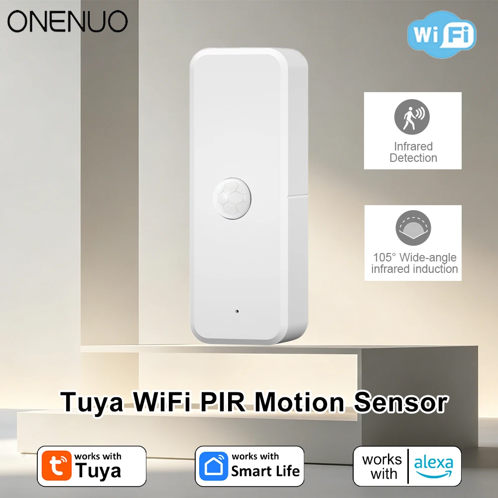 Nuevo Detector de Movimiento PIR WiFi Tuya, Sensor de Inducción Infrarroja para Cuerpo Humano, Alarma de Seguridad para el Hogar, Alerta de la Aplicación Smart Life, Funciona con Alexa