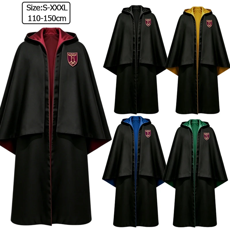 Nuevo Disfraz de Cosplay del Uniforme de Hogwarts 2026, Túnica con Capucha de la Academia de Magia de las 4 Casas, para Parque Temático, Halloween, Disfraz de Fantasía, Comic-Con