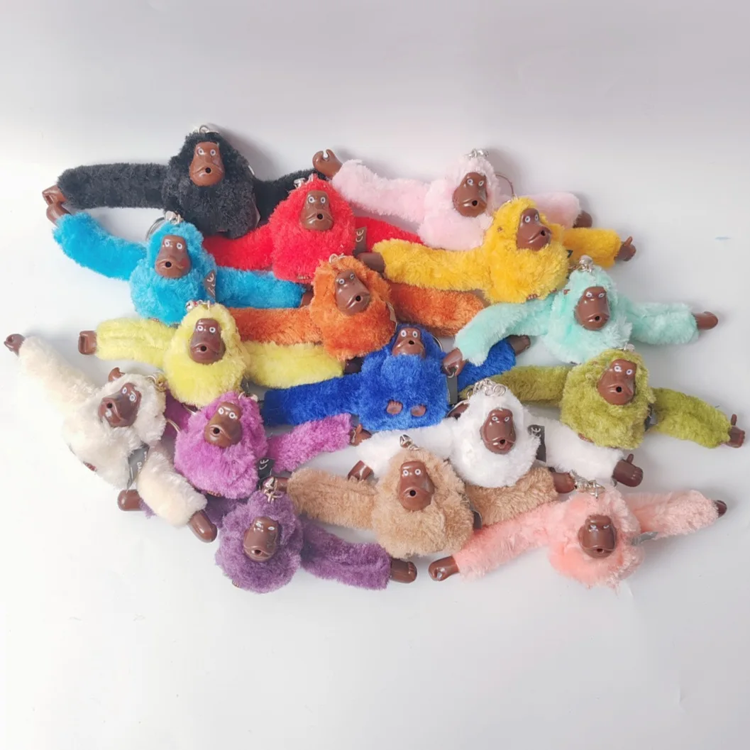 New Plush Long-armed Monkey Keychain Gorilla Backpack Pendant Animal Bag Pendants Key Ring Decoration Adult Child Birthday Gifts