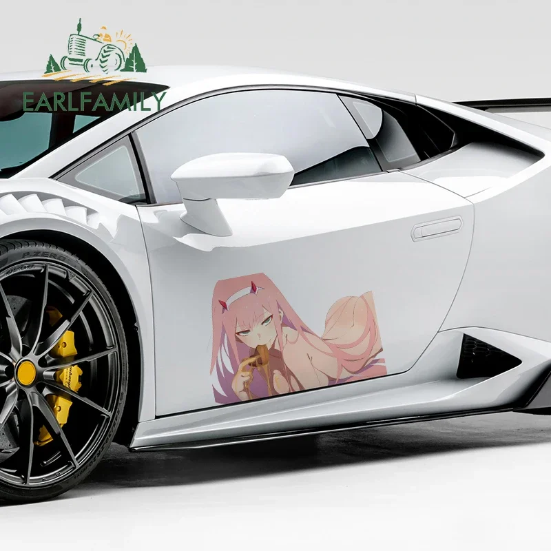 

EARLFAMILY 43cm x 30.5cm for Darling In The Franxx Zero Two Car Stickers and Decals Beauty Anime RV VAN Car Assessoires Decor