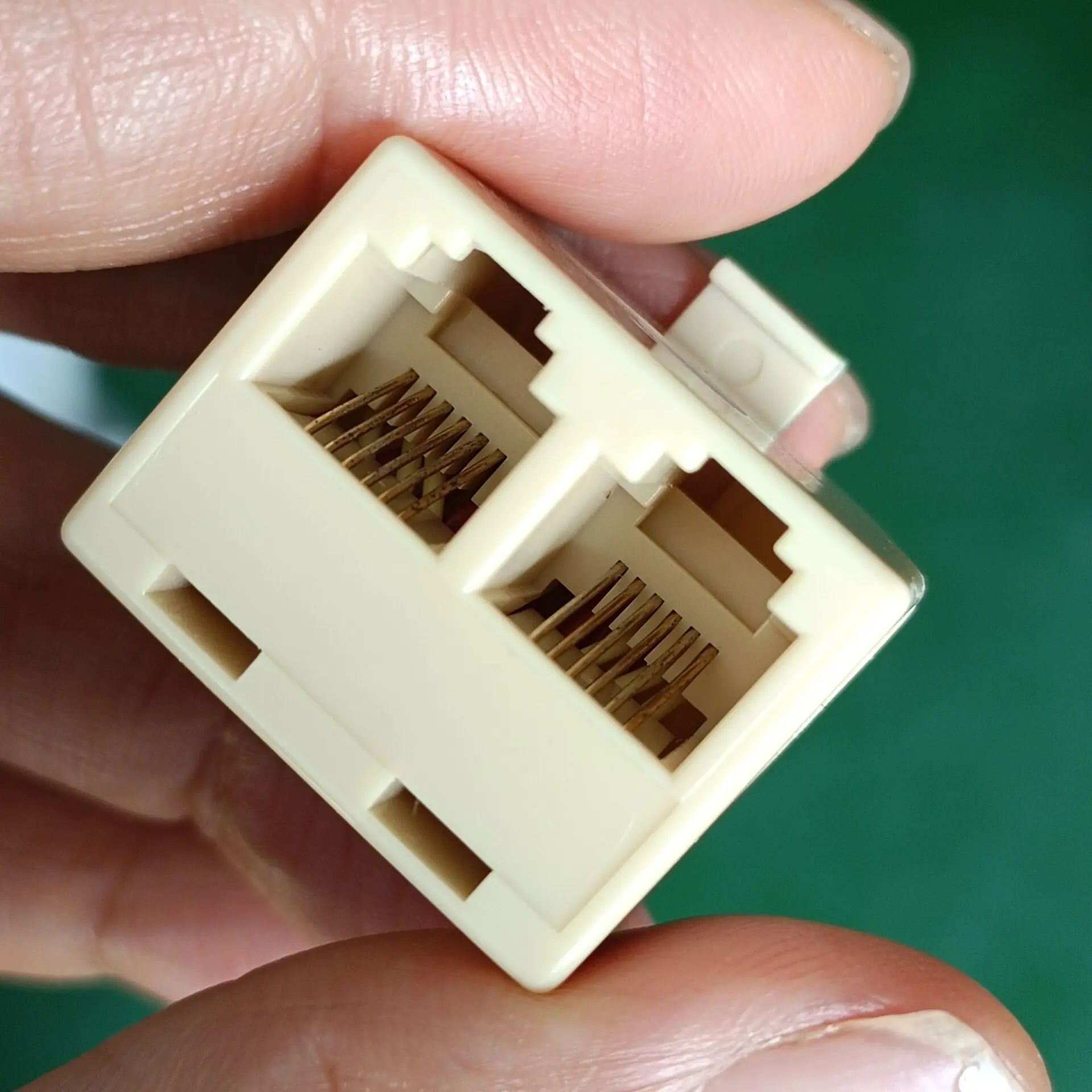 RJ12 6P6C 1 Male/Female to 2 Female Telephony Line Splitter Adapter Gender Extender