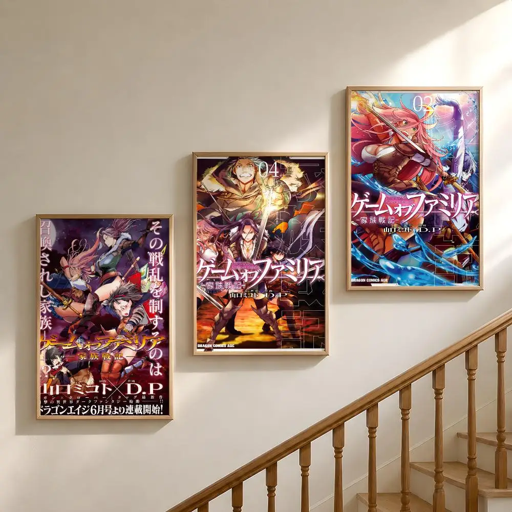 Manga Game of Familia Family Senki Poster Waterproof HD Modern Peel And Stick Wall Decor Bedroom Living Room Dorm Office