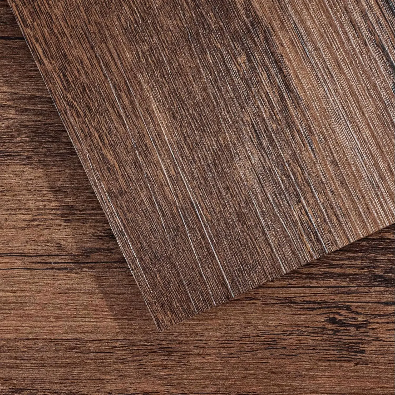 Waterproof Peel and Stick Vinyl Flooring, 36 Pack for Office, Living Room, Bathroom, Kitchen - Easy Install Brown Design