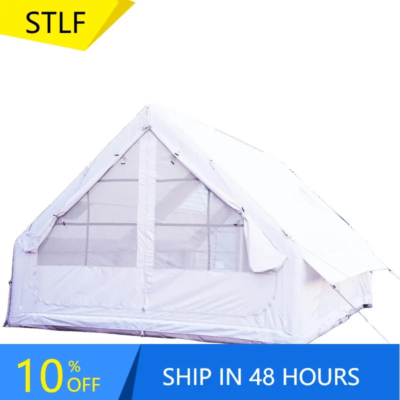 

YTYIN Luxury Inflatable Tent With Pump, 4-Season Large Cabin Style Tent, Outdoor Family Camping Tent With Mesh Doors & Windows