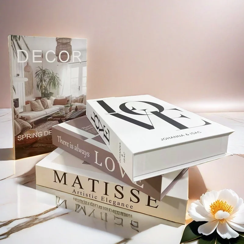Libros falsos decorativos bohemios, Decoración de mesa de centro, caja de almacenamiento, estantería Islam Matisse, dormitorio, estética Interior, decoración del hogar