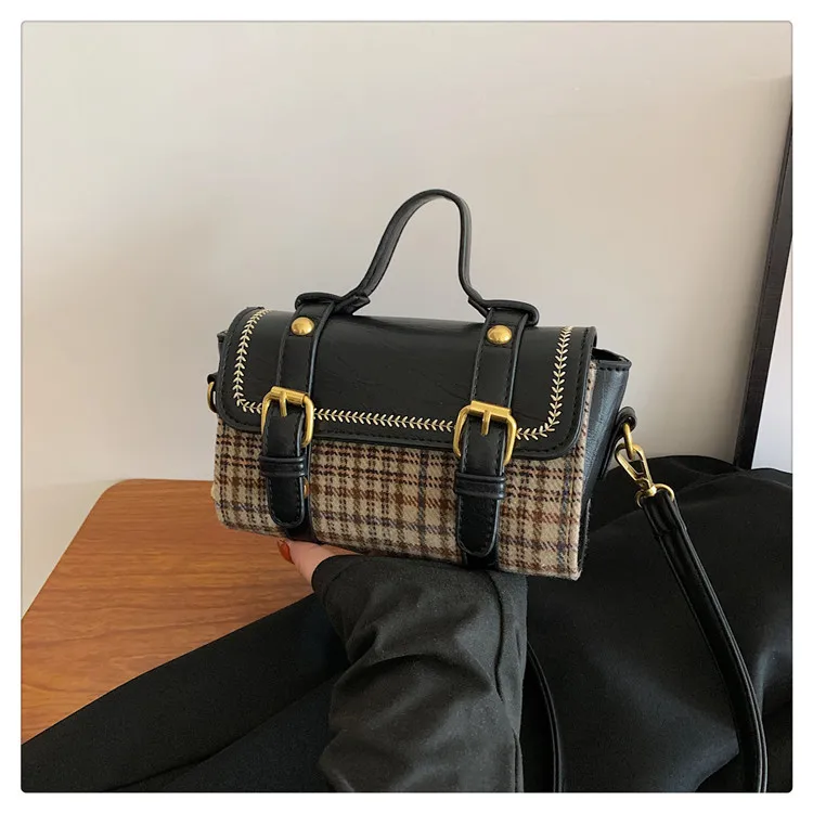 

2025 New Korean Fashion Plaid Bag - Large-Capacity, Casual Trendy, Houndstooth Small Square Style