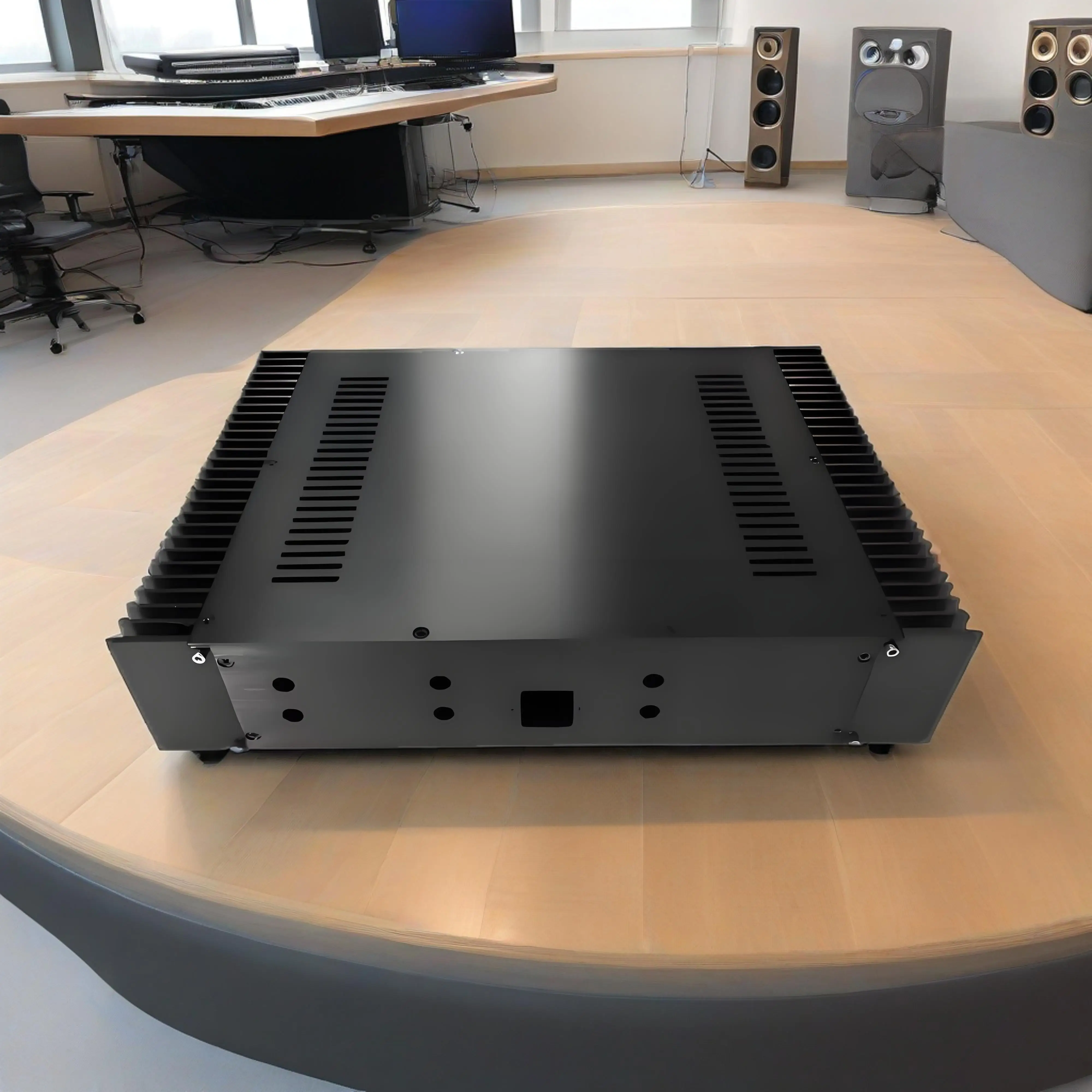 Custom Stainless Steel Sheet Metal Amplifier Enclosure Aluminum CNC Machined Hifi Speaker Accessory Electronic Audio Box