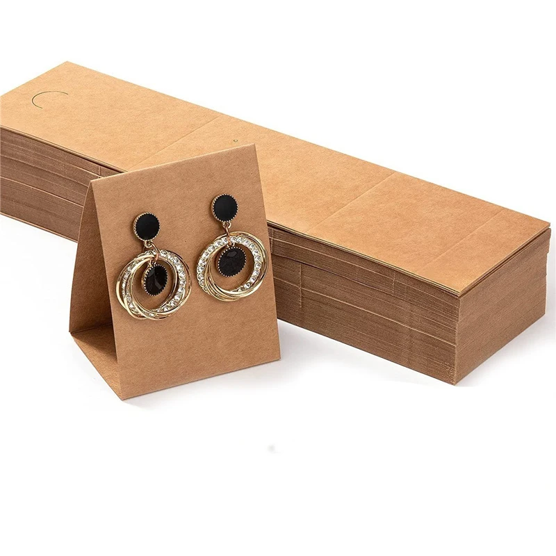 접이식 종이 귀걸이 카드 쥬얼리 디스플레이 거치대, 두꺼운 귀걸이, 공예 포장 제작용 포장 카드 태그, 로트당 20 개 