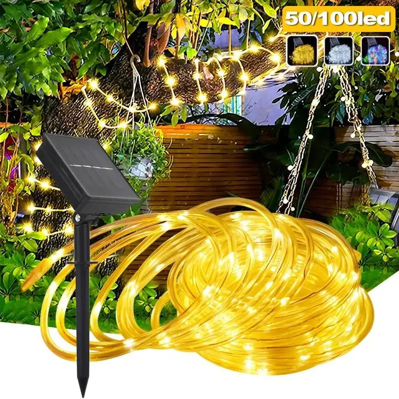 Heinast Solar String Lights Solar Outdoor Lights with 8 Lighting Modes Waterproof Fairy Lights for Tree Garden Patio Copper Wire