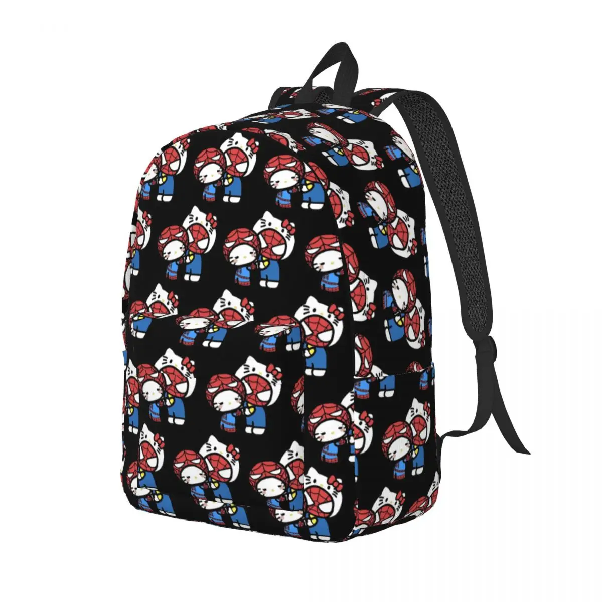 Hello Kitty Spiderman Boyfriend Girlfriend for Men Women Student School Bookbag Canvas Daypack Elementary High College Hiking