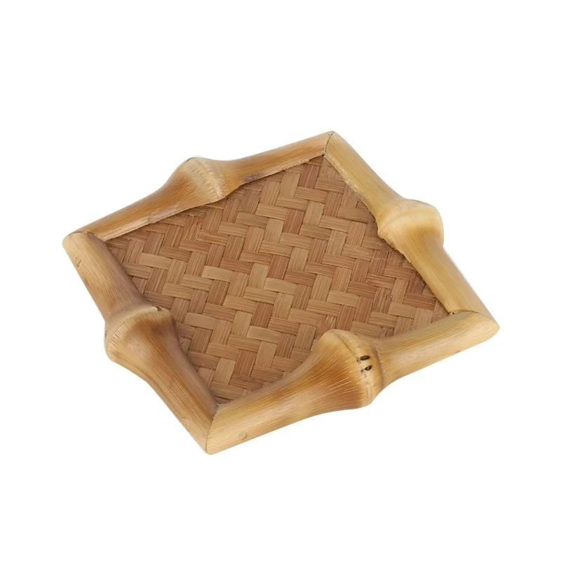 Modern environmentally friendly bamboo teacup mat Modern bamboo handicraft ceremony