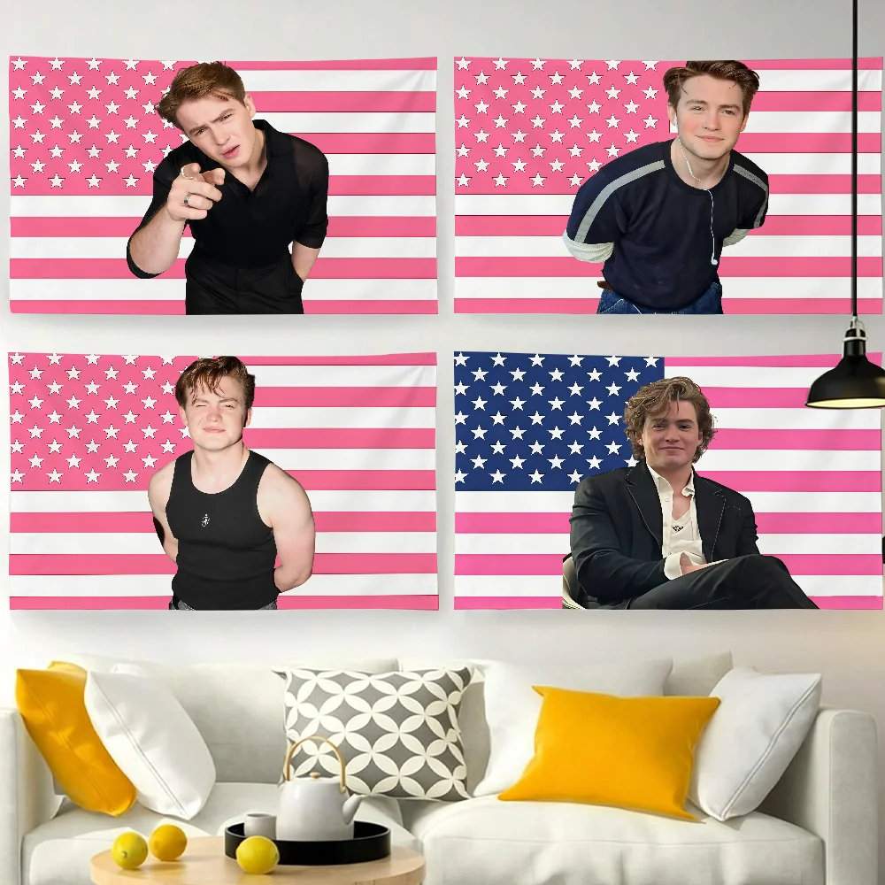 Actor K-Kit C-Connor Pink USA flag For Garden Party Living Room Home Wall Decor Banner Bedroom Outdoor Tapestry