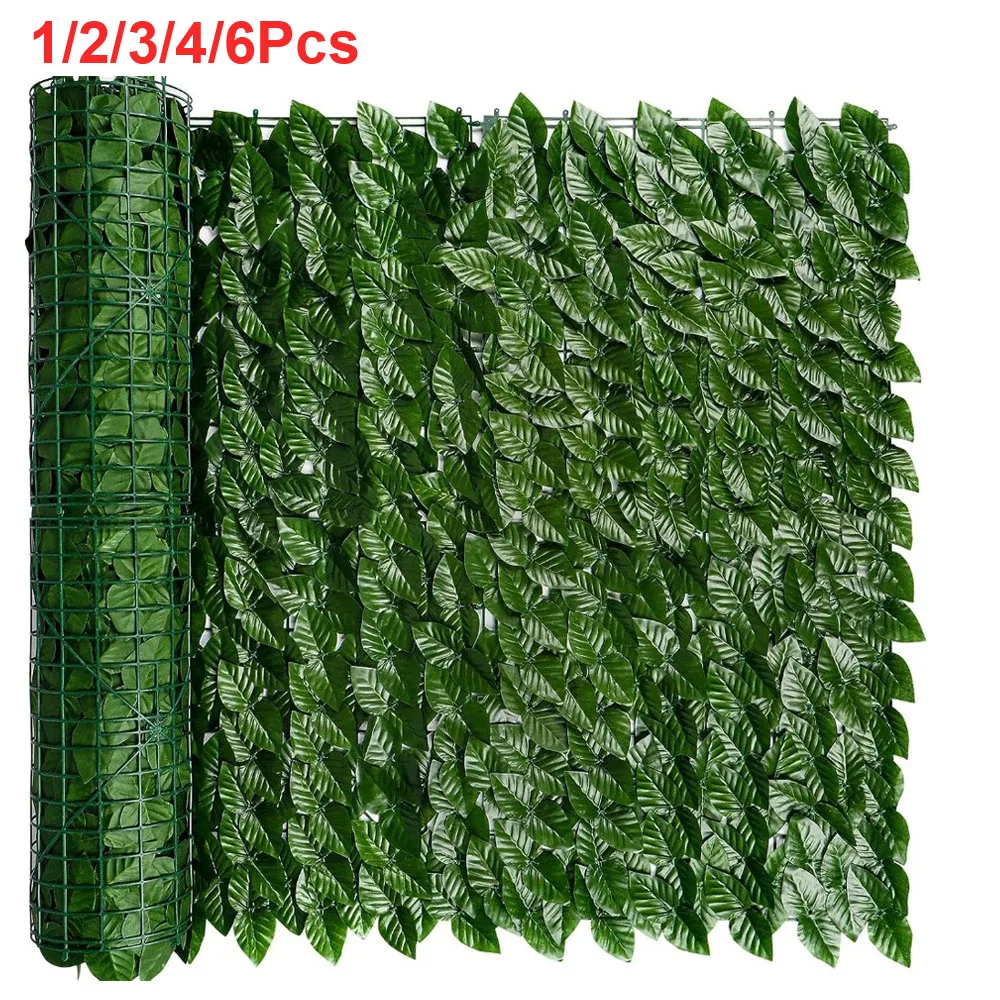 1/2/3/4/6 unidades de paneles de seto artificial en rollo, pantalla de privacidad de hojas verdes, valla de jardín, paneles de cubierta para pantalla de privacidad, enrejado decorativo