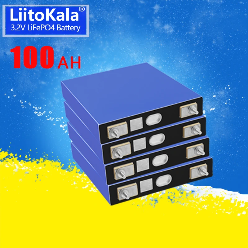 

1-32pcs LiitoKala 3.2V 100Ah Grade A LiFePO4 Battery CELL 12V 24V 36V 48V Electric RV Golf car outdoor solar energy Rechargeable